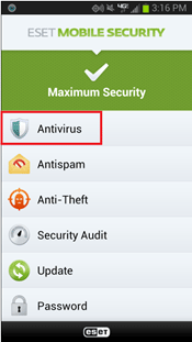 ESET Mobile Security, Antivirus